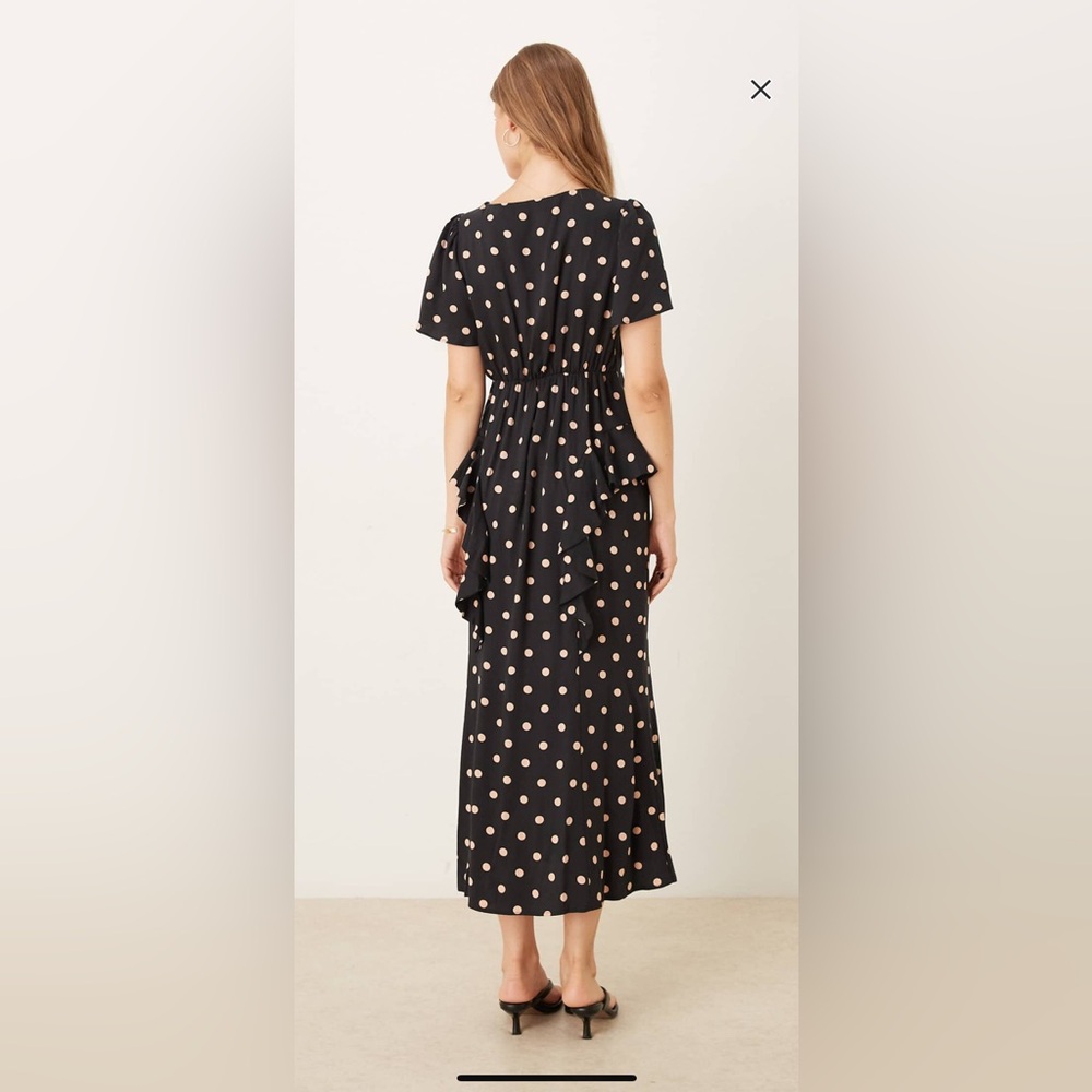 ASOS Nobody’s Child Ruffle Detail Midi Dress - Picture 2 of 4
